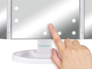 Oglinda machiaj Beper P302VIS050 cu iluminare LED, 3 nivele de marire, rotire 180 - Img 5