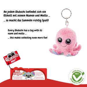 Oktopus Plush NICI Glubschis 8 cm, Culoare RozBunt, Ideal pentru Copii - Img 4