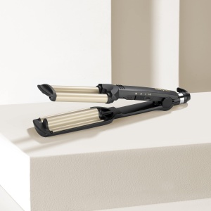Ondulator BaByliss Easy Waves C260E Beach Waves 3 trepte de temperatura Ceramic Titanium Gold Negru - Img 8