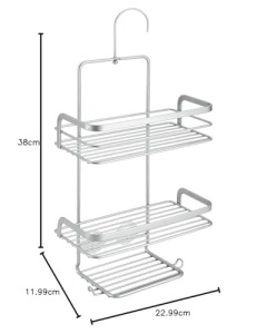 Organizator baie Metaltex Viva Polytherm fara gaurire 23x12x38-47 cm capacitate 10 kg - Img 6