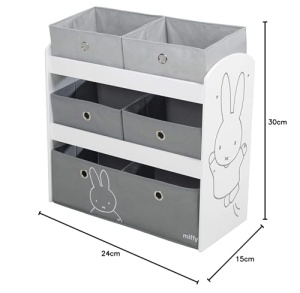 Organizator jucarii roba Miffy alb cu 5 cutii din material textil - Img 3