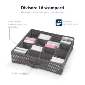 Organizator sertare DOMO PAK LIVING Pixel 16 compartimente material poliester - Img 2