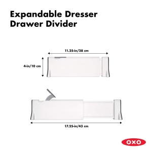 Organizator sertare OXO alb extensibil set 2 separatoare - Img 2