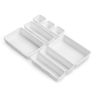 Organizer modular Rayen, set 8 piese, alb, adaptabil, robust - Img 2
