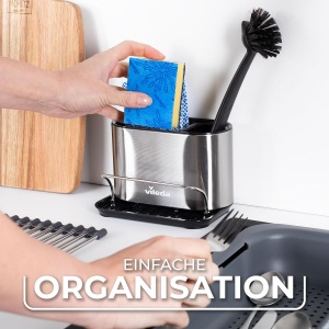 Organizer pentru chiuveta Vileda din otel inoxidabil, design compact, rezistent la rugina - Img 5