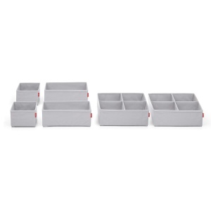 Organizer pentru sertare Rayen, 6 cutii pliabile, gri deschis, diverse dimensiuni - Img 2