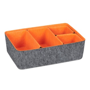Organizer pentru sertare Relaxdays, set 5 piese, 3 dimensiuni, griorange - Img 6