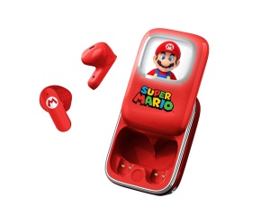 OTL Technologies Casti fara fir Super Mario cu cutie de incarcare glisanta si lumina LED - Img 1