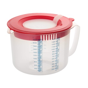 Pahar de masurare Dr. Oetker 2,2 L, cu spritzschutz, rosutransparent
