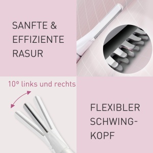 Panasonic ES-WR51 Aparat de tuns corp compact, Indepartator de par pentru femei, Aparat de ras pentru femei, Uscat, Functioneaza cu baterii (este necesar 1 x AAA), Capac de protectie, Perie de curatare, Alb - Img 5
