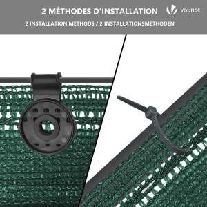 Panou de Protectie VOUNOT 1.5x20m, HDPE 150gm, Verde, 85 Umbra - Img 5