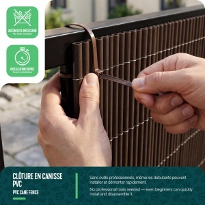 Panou de protectie VOUNOT PVC 100x500cm, Weidenoptik, rezistent la intemperii - Img 6