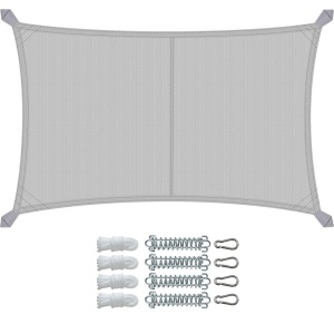 Panou de umbrire VOUNOT, 3x5m, impermeabil, gri deschis, cu set de montaj
