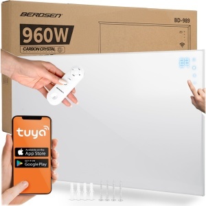 Panou Infrarosu Berdsen 960W, WiFi, Alb, Control Aplicatie - Img 1