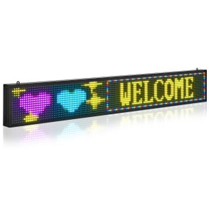 Panou LED Scrolling VEVOR P10, 16x128 Pixeli, Control Bluetooth, IP65 - Img 1