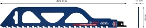 Panza fierastrau sabie Bosch EXPERT S1243HM, pentru caramizi goale, lungime 300 mm - Img 3