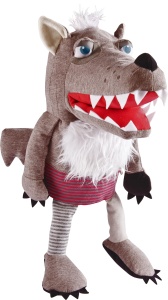 Papusa de mana HABA Wolf Grisbert 37 cm pentru teatru de papusi lavabila