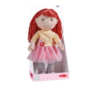 Papusa HABA Ava 30 cm, corp moale, haine cu velcro, pentru copii de la 18 luni - Img 9