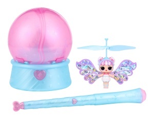 Papusa L.O.L. Surprise Magic Flyers - Snowflake, cu 1 Papusa si 1 Bagheta, Culoare Roz