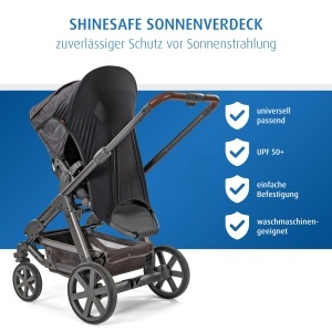 Parasolar Reer ShineSafe pentru Carucioare si Buggys, UV 50, Culoare Gri - Img 3