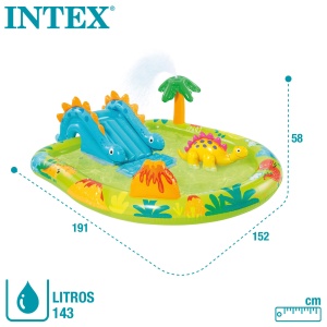 Parc de joaca gonflabil Intex 57166NP Dino, 191 cm, 143 l, multicolor - Img 5