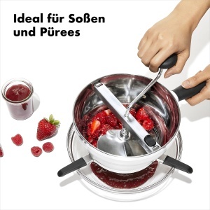 Pasator manual OXO Good Grips, otel inoxidabil, 3 discuri pentru texturi variate - Img 3