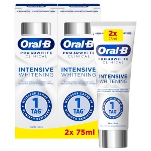 Pasta de dinti Oral-B Pro 3D White Clinical Intensive Whitening 2x75ml Albire intensiva Aroma de menta racoritoare