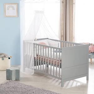 Pat copii roba Kombi 70x140 cm taupe reglabil pe inaltime transformabil in pat junior - Img 4