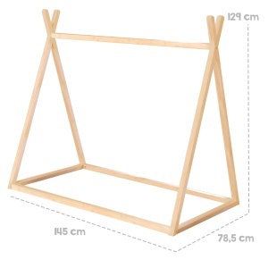 Pat copii roba Tipibett 70x140 cm design tip cort lemn de bambus FSC stil Montessori - Img 2