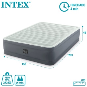 Pat gonflabil Intex Queen Premaire I cu Fiber-Tech RP, Dimensiuni umflate: 152 cm x 203 cm x 46 cm (64906ND) - Img 9