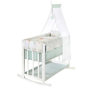Pat multifunctional pentru bebelusi Roba 4-in-1, 45x90 cm, albpastel verde, design Woodland Buddies - Img 2