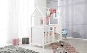 Pat pentru copii Roba Hausbett 60x120 cm alb reglabil pe inaltime transformabil - Img 13