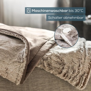 Patura electrica Beurer HD 150 XXL, 200 x 150 cm, 6 trepte de temperatura, culoare taupe - Img 6