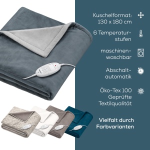 Patura electrica Beurer HD 75 Dark Grey 6 trepte temperatura 180x130 cm - Img 9
