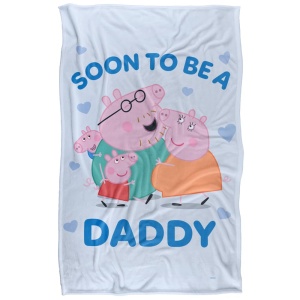 Patura moale Daddy Pig, 91 x 147 cm, 100 poliester, usor de curatat