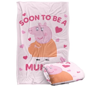 Patura Mummy Pig cu Touch Satinat 91 x 147 cm, 300 GSM - Img 2