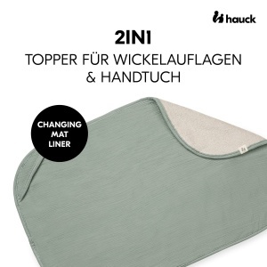 Patura pentru schimbat bebelusi Hauck Changing Mat Liner 2-in-1, Culoare Sage - Img 2
