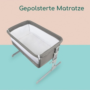 Patut Bebe 2-in-1 Bebeconfort Calidoo, Beistellbett si Stubenwagen, 0-6 luni, 5 inaltimi, Grey Mist - Img 6