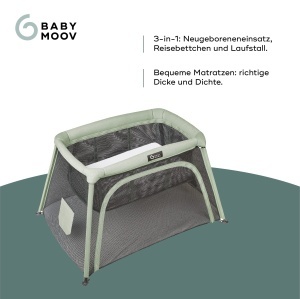 Patut de calatorie Babymoov Moov Comfy 3-in-1, pentru bebelusi si copii, 20kg, culoare verde - Img 3