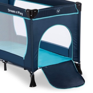 Patut de calatorie Hauck Dream N Play Plus, 15 kg, compact, cu transportoare, NavyAqua - Img 2