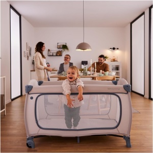 Patut de calatorie hauck Sleep N Play GO Plus, 120 x 60 cm, cu roti, gri - Img 9