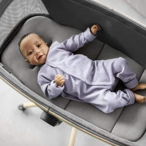 Patut Maxi-Cosi Alba All-in-1, Schimbare usoara intre patutul pentru copii, leagan pentru bebelusi si scaun inalt, 0 luni-3 ani (15 kg), Compatibil cu kitul de masa Maxi-Cosi Alba, Beyond Graphite - Img 8