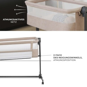 Patut multifunctional Kinderkraft NESTEE UP 2, 2-in-1, cu roti, bej - Img 8