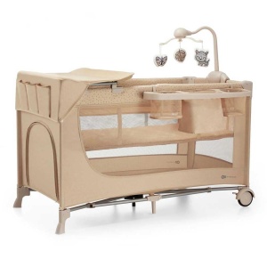 Patut pentru copii Kinderkraft Joy 2, 3-in-1, bej, cu accesorii - Img 4
