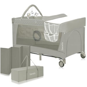 Patut pliabil Lionelo Flower 4in1 cu masuta de infasat si accesorii pentru joaca