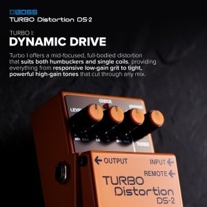 Pedala de efect BOSS DS-2 Turbo Distortion, sunete clasice, moduri turbo - Img 4