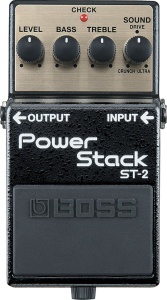 Pedala de overdrive BOSS ST-2 Power Stack pentru chitara, sunet clasic rock, 2-band EQ - Img 1