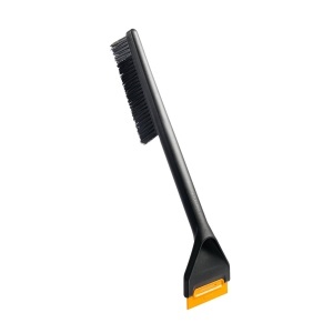 Perie auto pentru zapada si racleta Fiskars Solid 47 cm, negru-portocaliu, cu margini dure si moi