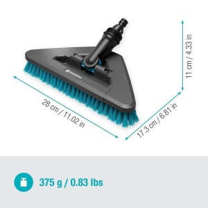 Perie de curatare Gardena Cleansystem Hard Flex 18814-20 pentru suprafete mari cap rotativ 360deg - Img 5