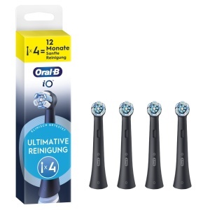Perie de dinti electrica Oral-B iO, 4 capete de schimb, negru, curatare superioara